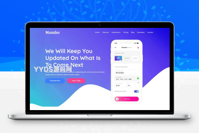 HTML蓝白大气app软件介绍单页模板