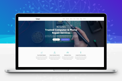 HTML5电脑手机维修服务网站模板