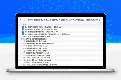 TikTok全套电商实战课：ADS投流+达人带货+GMV MAX增长打法