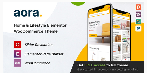 Aora v1.3.16 – 家居生活 Elementor WooCommerce 主题