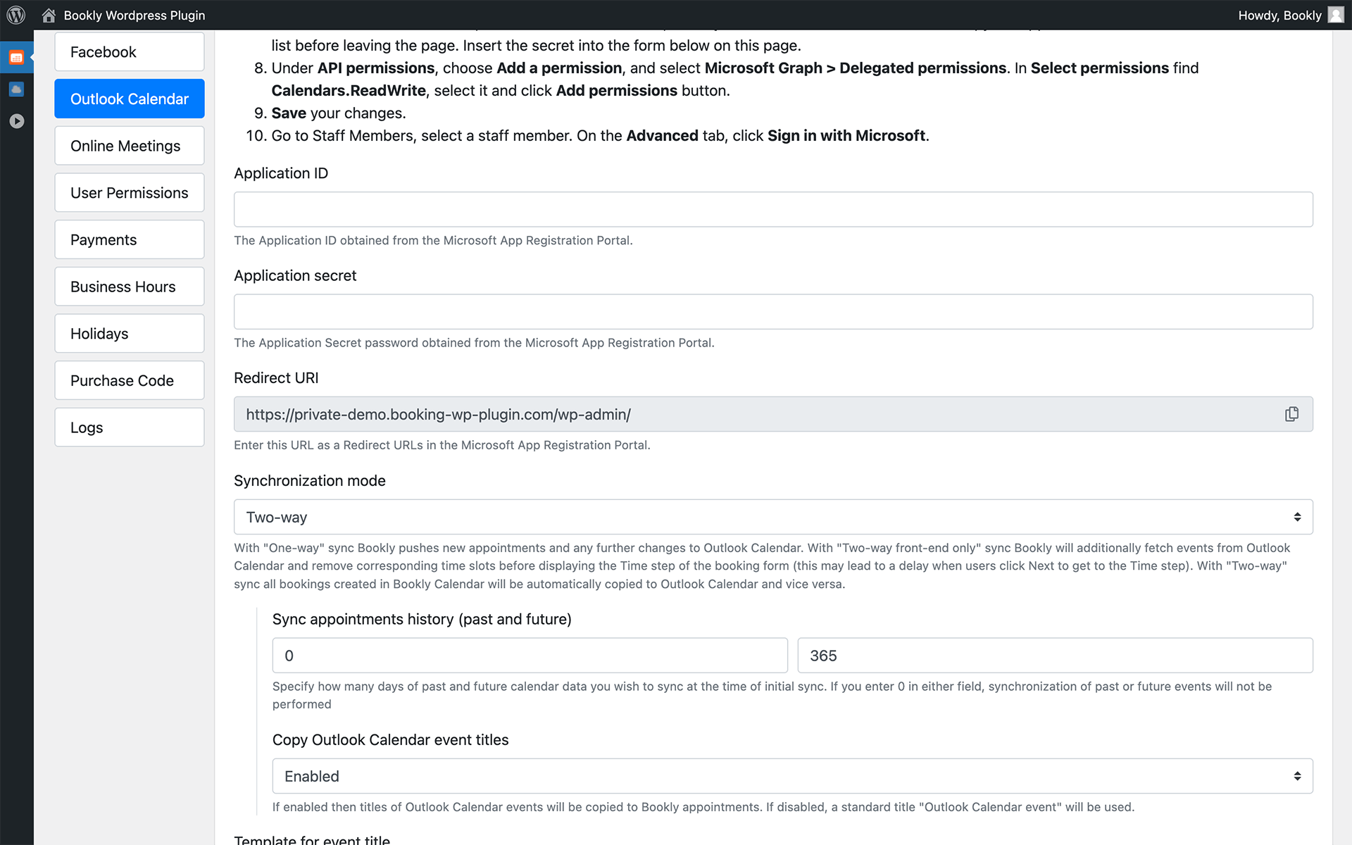 Bookly Outlook 日历(插件)v3.8