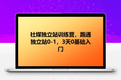 社媒独立站训练营，跑通独立站0-1，3天0基础入门