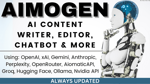 AIomatic(Aimogen Pro)2.7.6 – 一体化 AI 内容编写、编辑、聊天机器人和自动化工具包