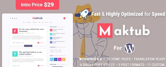Maktub v2.0.6 – 适用于 WordPress 的极简轻量级博客插件