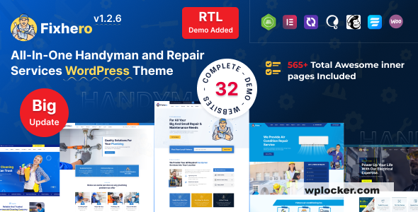 Fixhero v1.3.1 – 修理工 & 维修服务 WordPress 主题