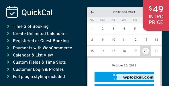 QuickCal v1.0.21 – WordPress预约日历插件